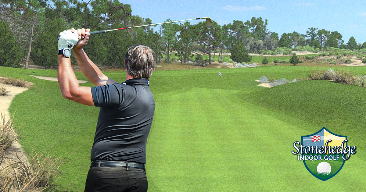 Indoor golf simulator at Stonehedge Indoor Golf